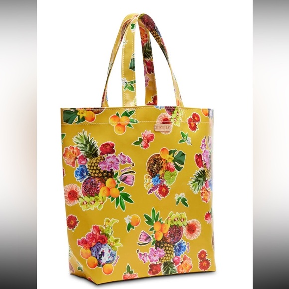 NWT-Consuela “Vivi “ Classic Tote-Tropical yellow Floral Tote Bag - Picture 3 of 3
